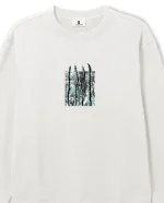 Screw Loose Poetic Collective – Three Stripes Ivory Crewneck (1)
