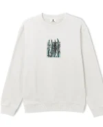 Screw Loose Poetic Collective – Three Stripes Ivory Crewneck