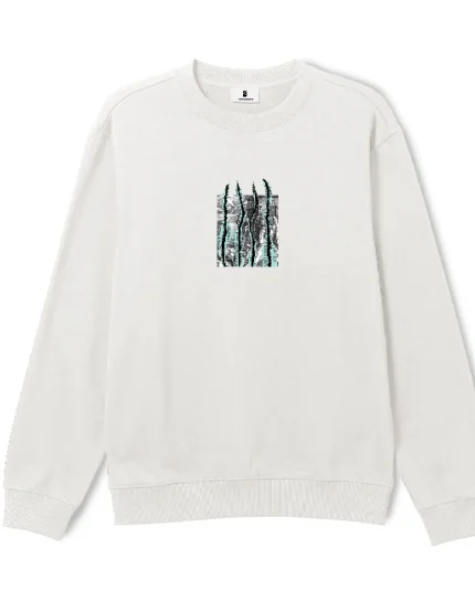 Screw Loose Poetic Collective – Three Stripes Ivory Crewneck